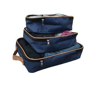 Luggage Organizer, Travel Cubes, Set of 3, Navy Blue